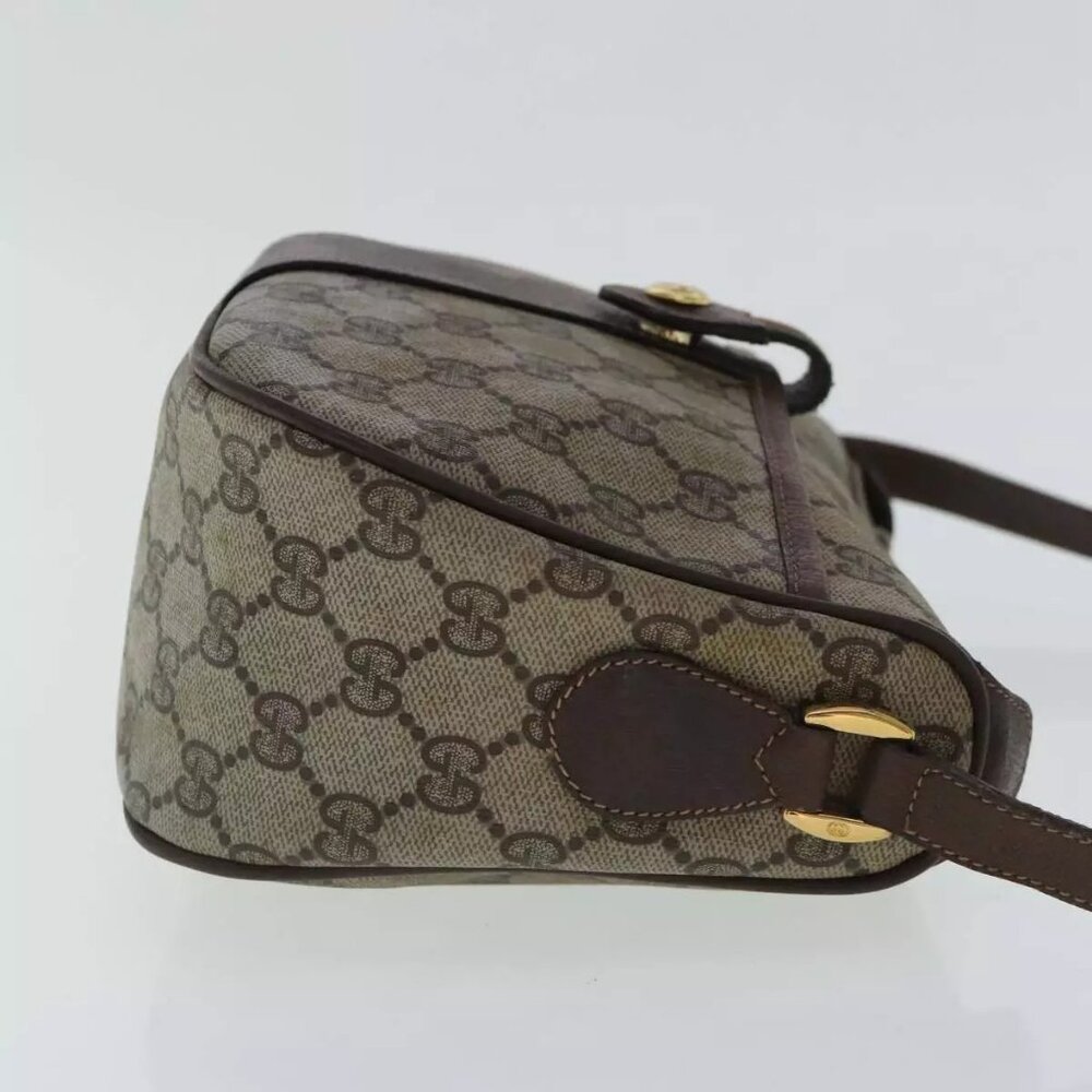 GUCCI GG Supreme Web Sherry Line Shoulder Bag PVC Beige - Picture 5 of 16